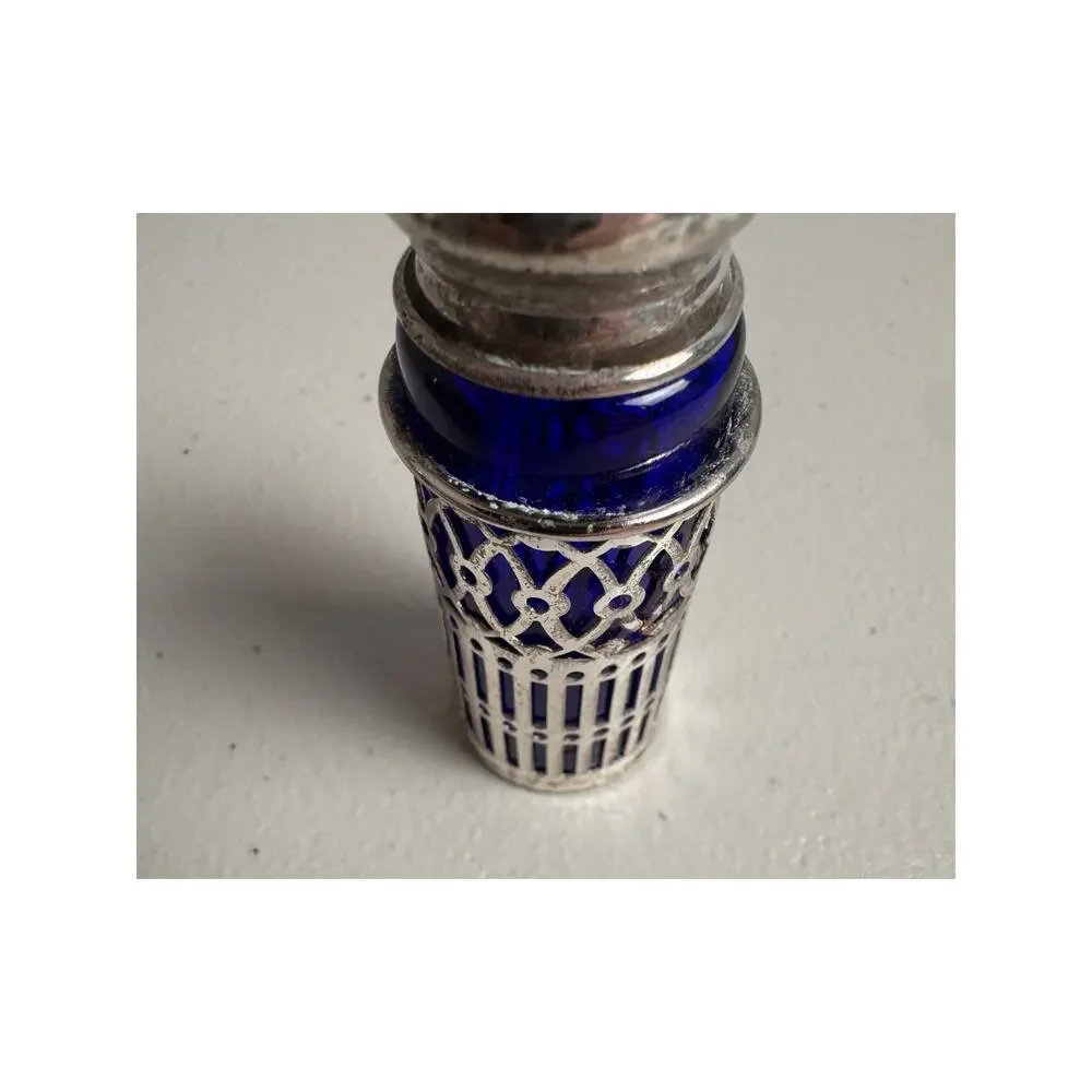 VIntage William Adams salt & pepper shaker set of 4 cobalt blue & silver plated